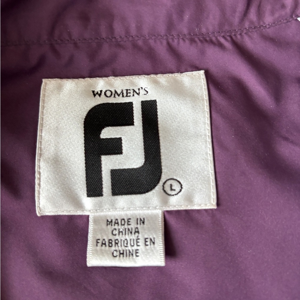 FootJoy Women's Large Windbreaker Lightweight Purple Black White Preppy‎ Golf - Picture 2 of 6